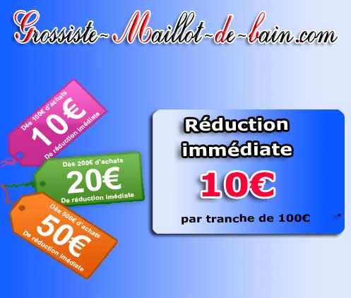 Grossiste Maillot de Bain vous propose de d&eacute;couvrir ses maillots de bain pour Homme, shorts, boxers, slips ou bermudas pour Femme, 1, 2 ou 3 pi&egrave;ces, pour Enfant et ses accessoires, sacs, serviettes...