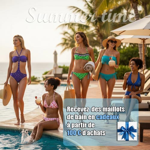 Grossiste Maillot de Bain vous propose de d&eacute;couvrir ses maillots de bain pour Homme, shorts, boxers, slips ou bermudas pour Femme, 1, 2 ou 3 pi&egrave;ces, pour Enfant et ses accessoires, sacs, serviettes...